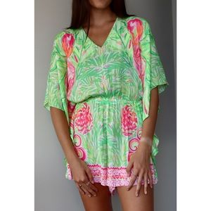 Lilly Pulitzer Mai Romper in Tiki Pink